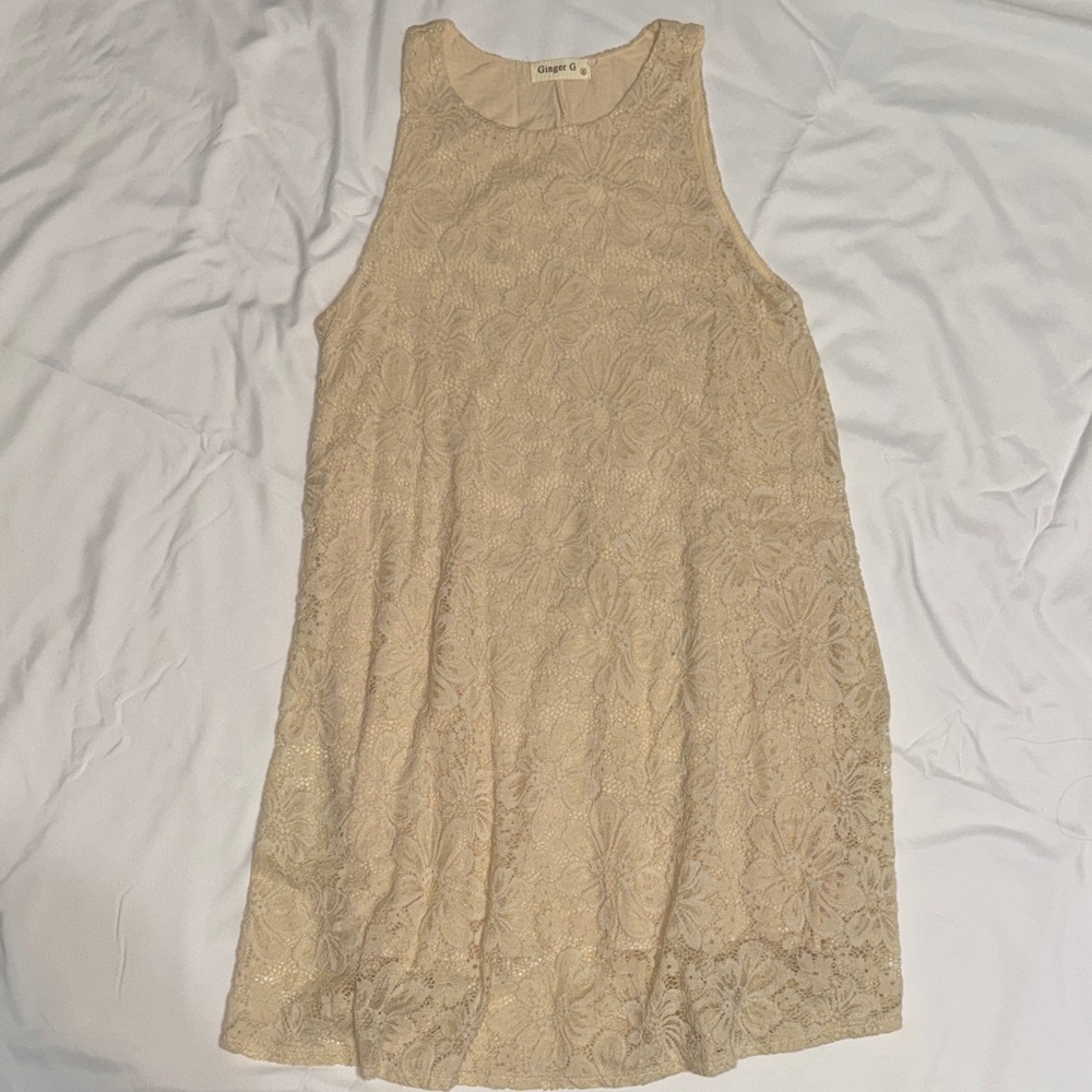 Ginger G Lace Mini Dress in Cream